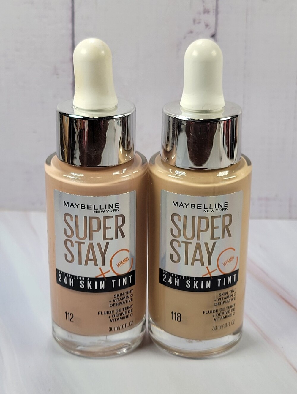 Maybelline Super Stay 24H Skin Tint + Vitamin C Foundation Bundle NEW!
